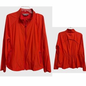 Athleta Jammin Run Light Windbreaker Jacket Women's Size XL Orange Activewear